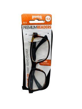 Pugs Premium Reading Glasses Tortoise Shell Frame With Case